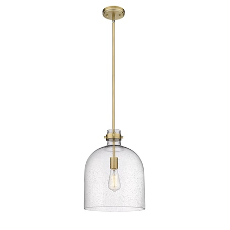 Z-Lite Pearson 1 Light Pendant, Rubbed Brass And Clear Seedy 817-12RB